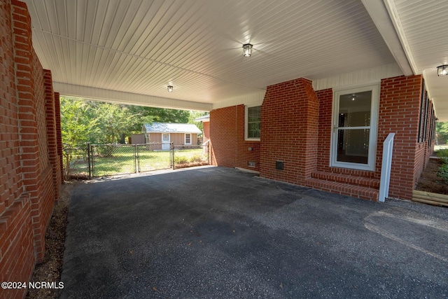 view of patio / terrace with a carport