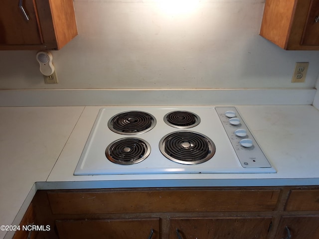 room details with white electric cooktop