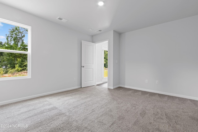 empty room featuring carpet flooring and plenty of natural light