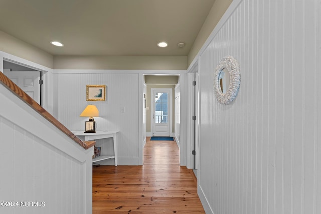 corridor featuring hardwood / wood-style flooring