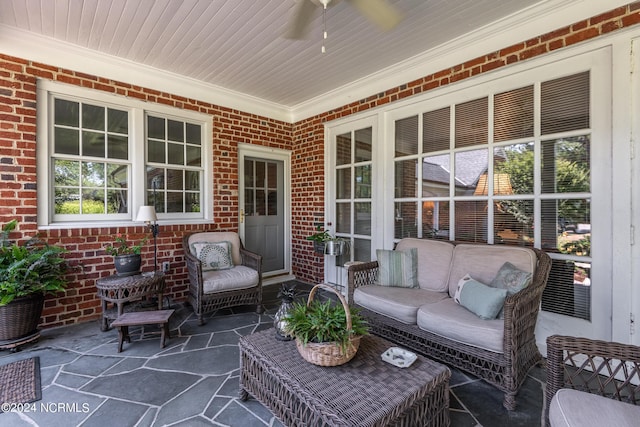 view of patio / terrace with ceiling fan