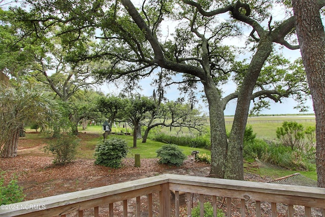 view of yard with a rural view