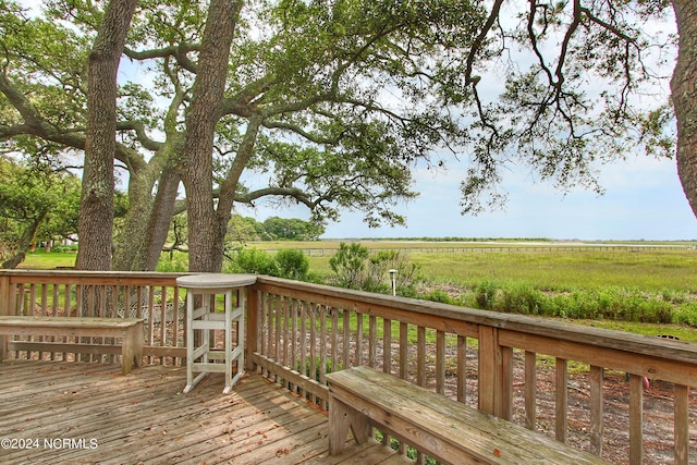 deck with a rural view