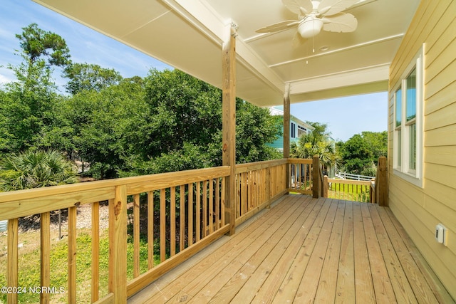 deck with ceiling fan