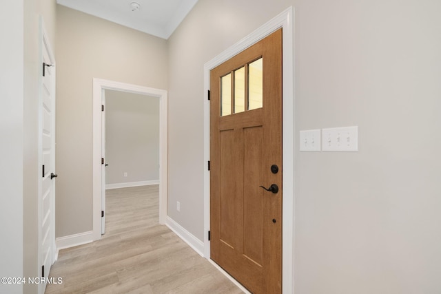 foyer entrance featuring light hardwood / wood-style flooring