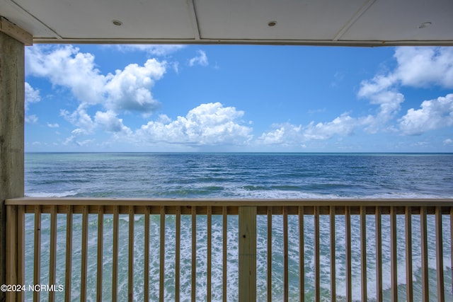 property view of water featuring a view of the beach