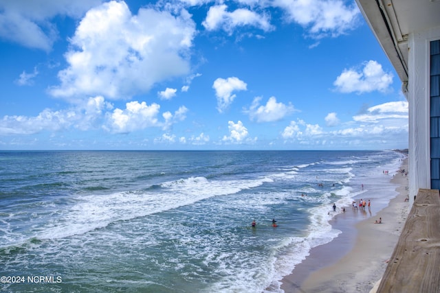 property view of water with a beach view