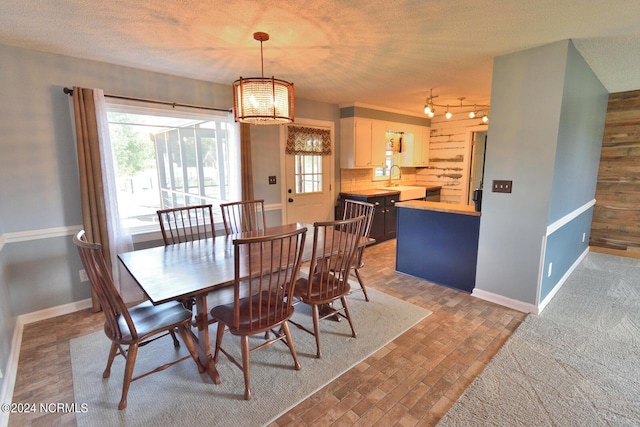 dining space with sink