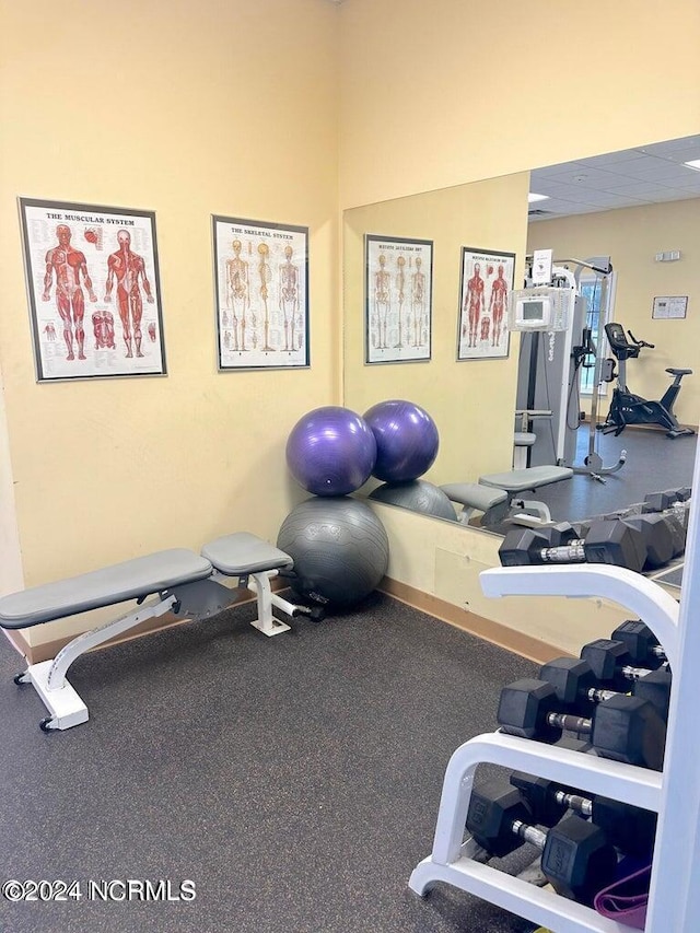 view of workout area