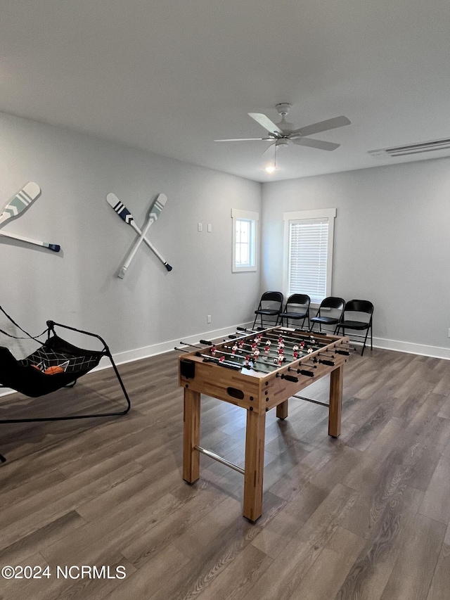 200 Olde Towne Yacht Club Dr Unit 34, Beaufort, NC 28516 - game room with wood finished floors, a ceiling fan, and baseboards
