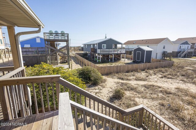 wooden balcony with a deck