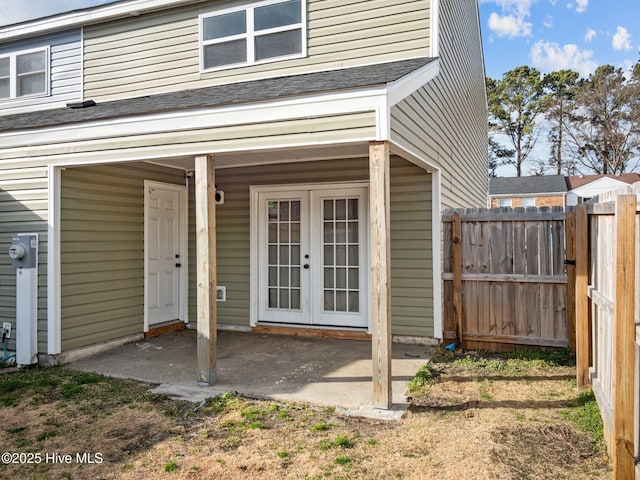 exterior space with a patio and french doors