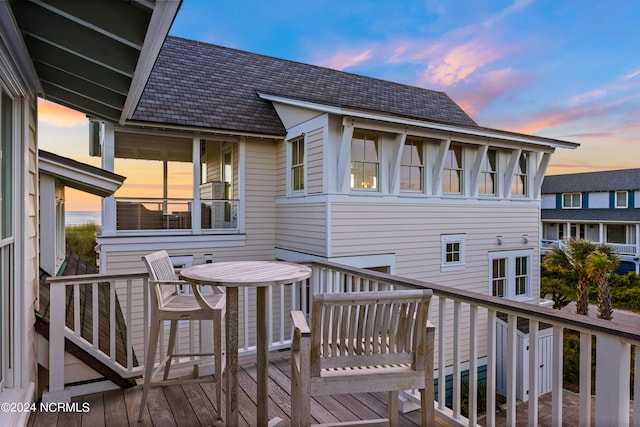 view of deck at dusk