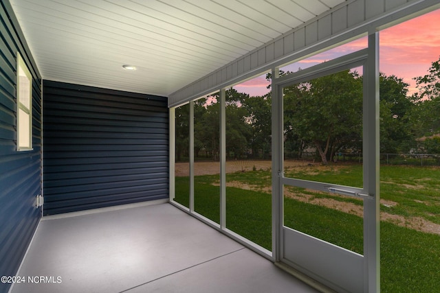 view of unfurnished sunroom