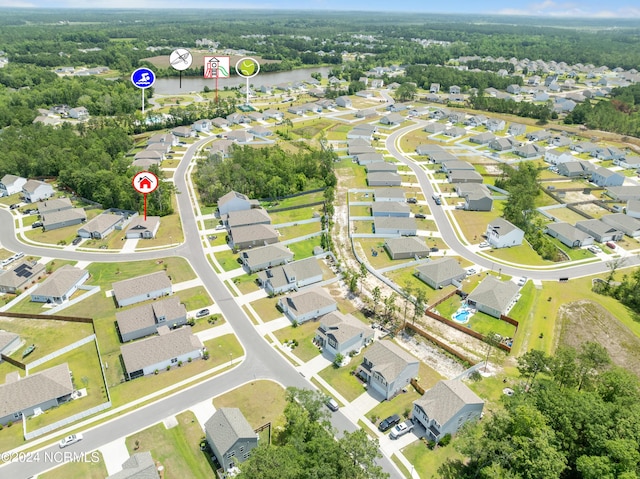aerial view featuring a residential view
