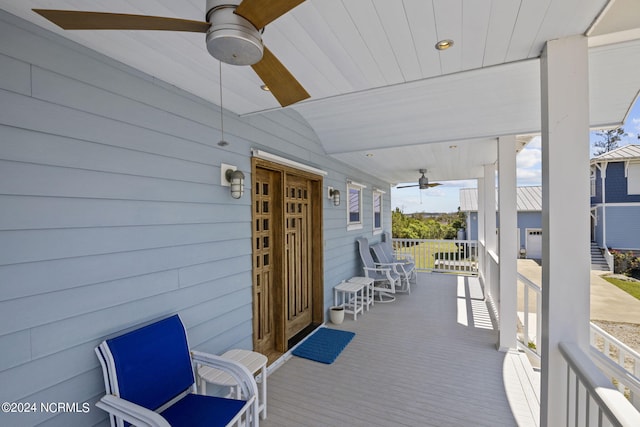 wooden deck featuring a porch