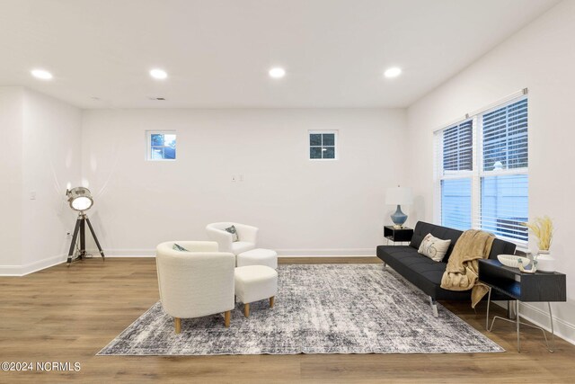 383 James St, Vass, NC 28394 - living area with recessed lighting, baseboards, and wood finished floors