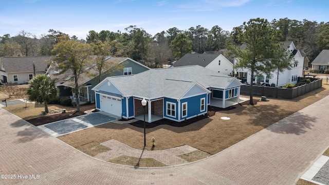 aerial view with a residential view