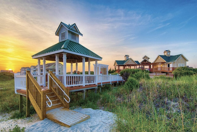 dock area featuring a gazebo