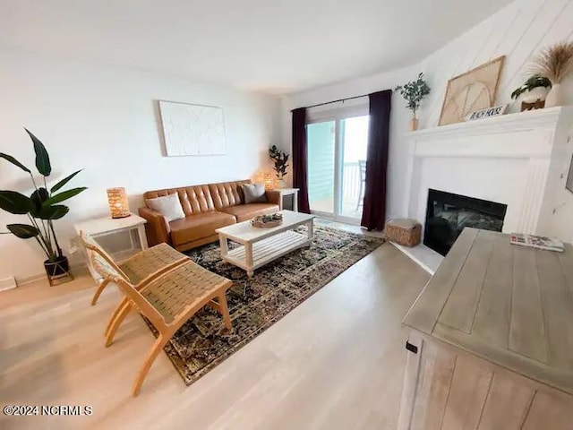 living room featuring hardwood / wood-style floors