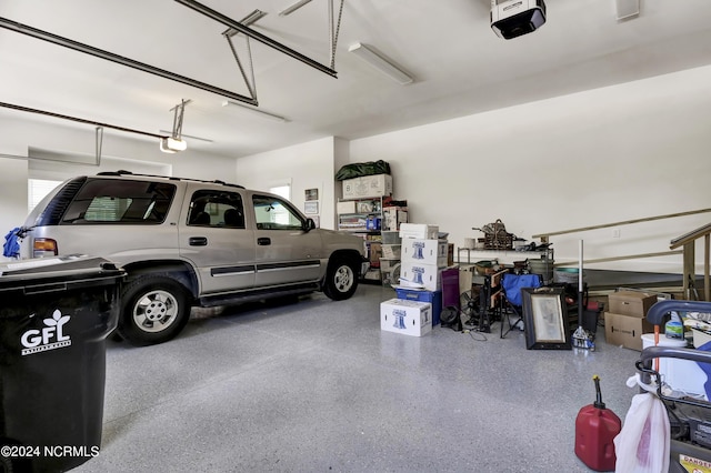 garage featuring a garage door opener