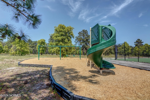 community playground with fence