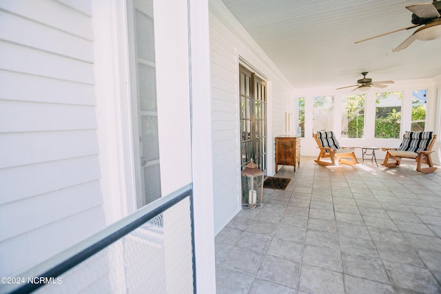 view of patio / terrace with ceiling fan