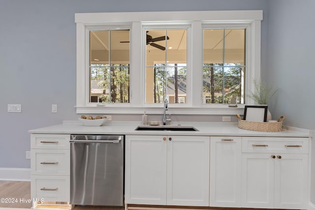 3617 Barnesmore Dr, Castle Hayne, NC 28429 - bar featuring dishwasher, a sink, plenty of natural light, and a ceiling fan