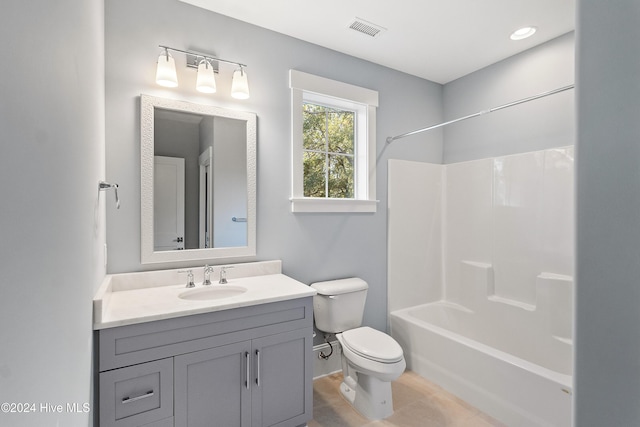 3617 Barnesmore Dr, Castle Hayne, NC 28429 - full bath with vanity, toilet, shower / washtub combination, and tile patterned flooring
