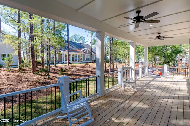 3617 Barnesmore Dr, Castle Hayne, NC 28429 - porch featuring ceiling fan