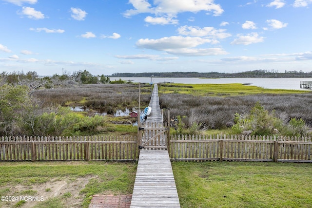 exterior space featuring a water view