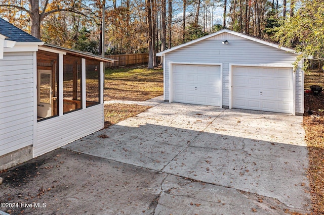 view of garage