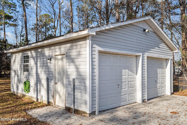 view of garage