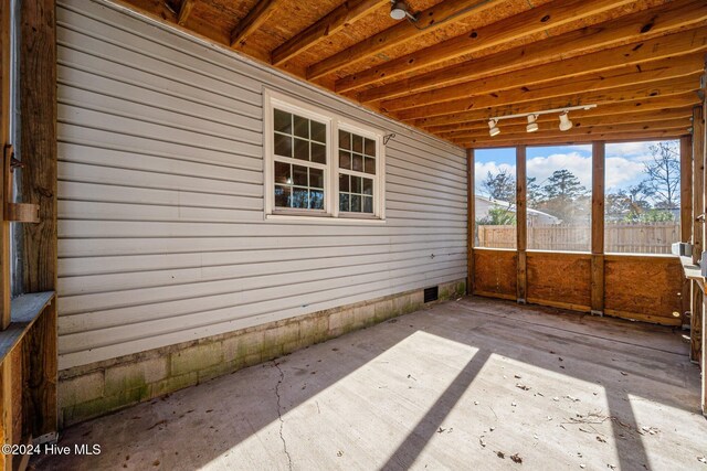 view of unfurnished sunroom