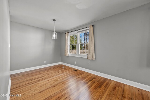 empty room featuring light wood-type flooring