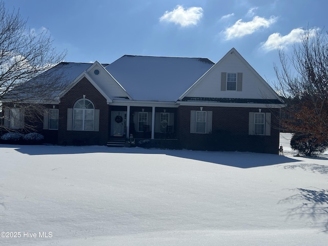 view of front of home featuring covered porch