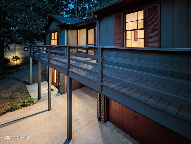 view of side of home featuring board and batten siding