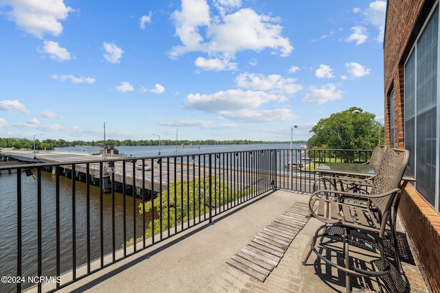 balcony with a water view