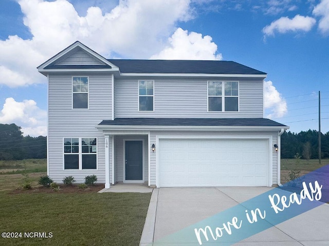 view of front of house with a garage