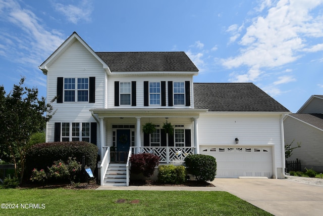 view of front of property featuring covered porch