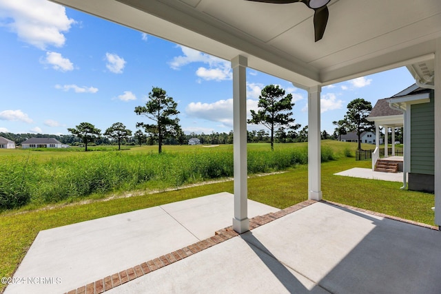 view of patio with a ceiling fan