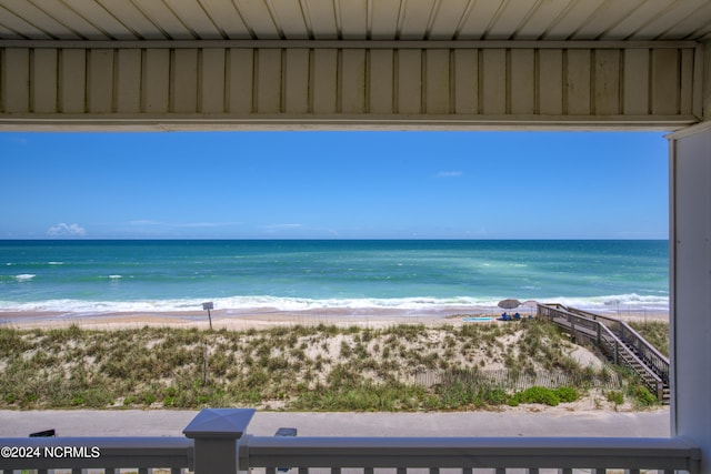 water view featuring a beach view