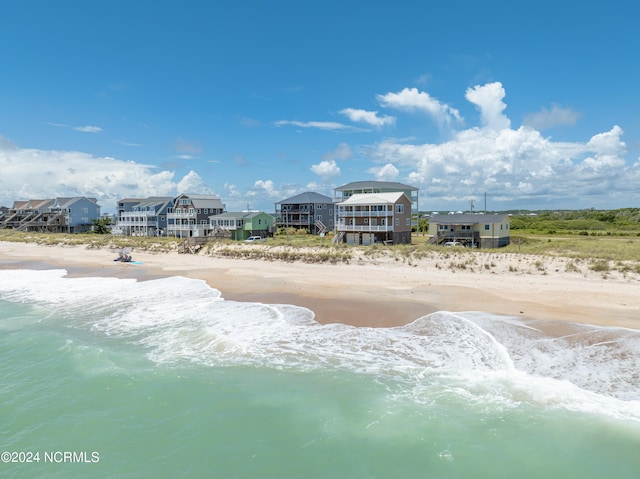 property view of water with a beach view