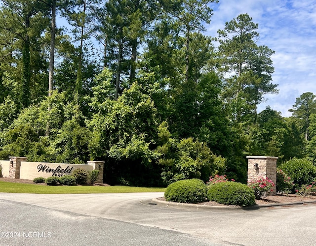 view of community sign