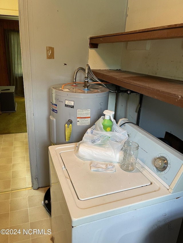 room details with washer / dryer and electric water heater