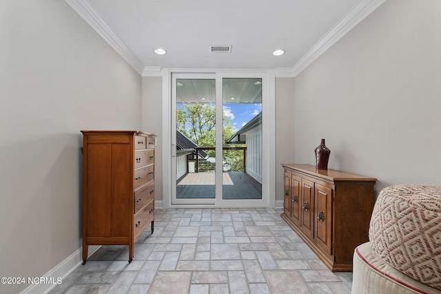 doorway with ornamental molding