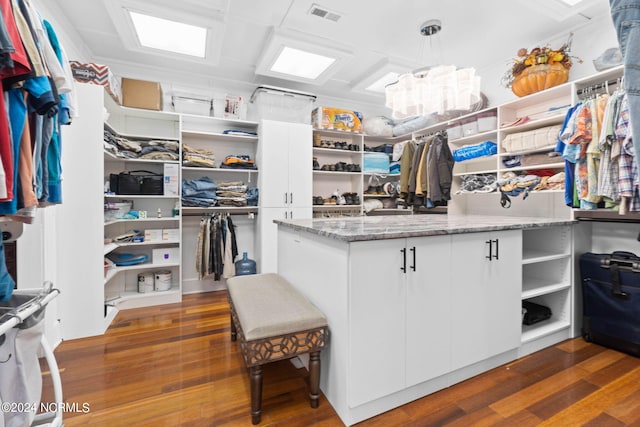 1491 Lanvale Rd NE, Leland, NC 28451 - walk in closet featuring dark wood-style floors and visible vents