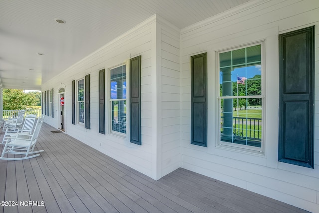 deck with a porch