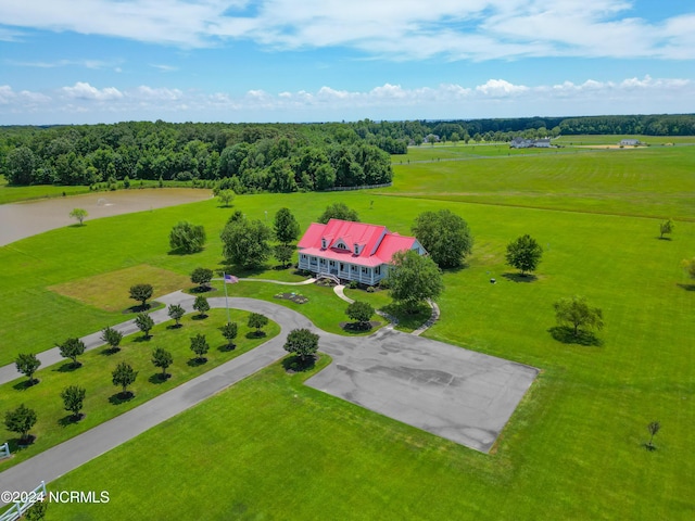 drone / aerial view with a rural view