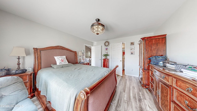 bedroom featuring light hardwood / wood-style flooring